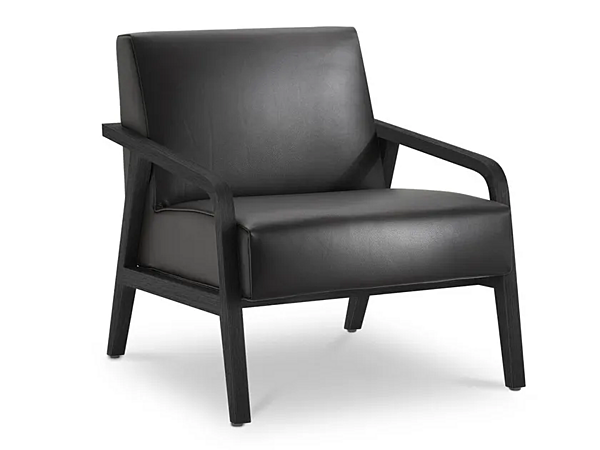 Fauteuil en cuir rembourré avec accoudoirs Woody I 4 Mariani usine i 4 Mariani de l'Italie. Foto №1