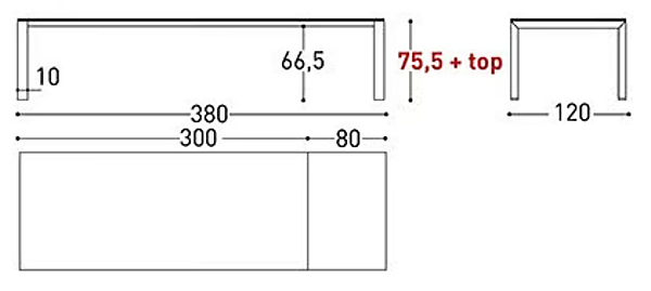 Table rectangulaire extensible en aluminium thermolaqué VARASCHIN Dolmen 1820, 1821, 1823, 1822, 1824 usine VARASCHIN de l'Italie. Foto №14