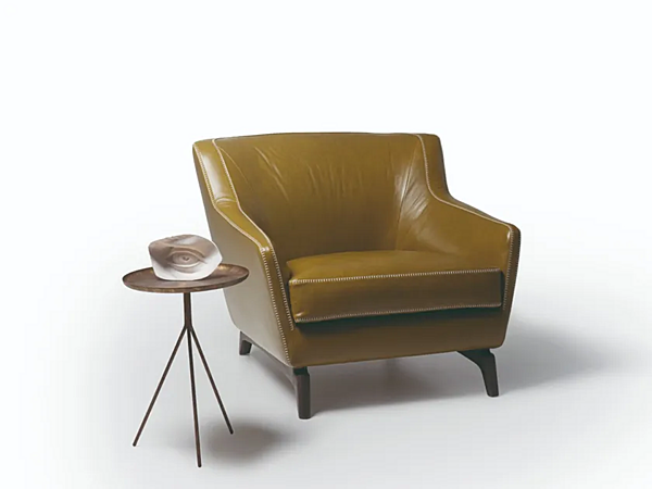 Fauteuil avec accoudoirs en cuir ou tissu VIBIEFFE 575 Hi Story usine VIBIEFFE de l'Italie. Foto №1