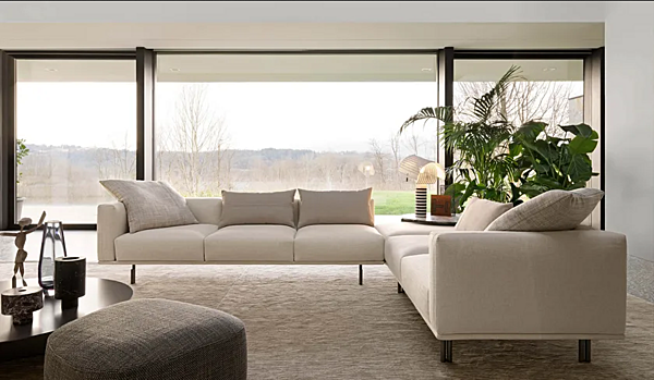 Canapé modulable en tissu Flou Binario usine Flou de l'Italie. Foto №10