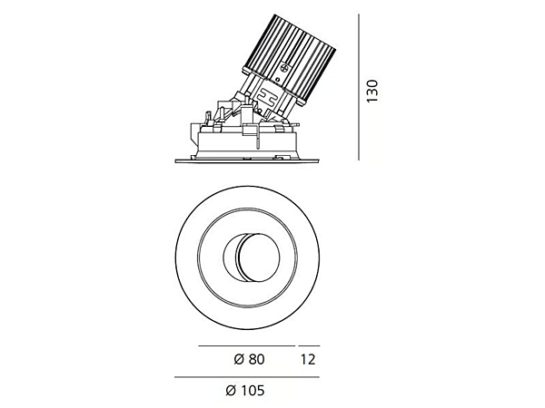 Spotlight rond en aluminium ajustable LED Artemide Everything usine Artemide de l'Italie. Foto №16