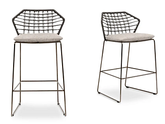 Tabouret de jardin en tissu haute Saba New York Soleil