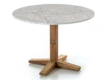 Table de jardin en bois récupéré et marbre Jeko 35 Gervasoni Table de jardin en bois récupéré et marbre Jeko 35 Gervasoni usine Gervasoni de l'Italie