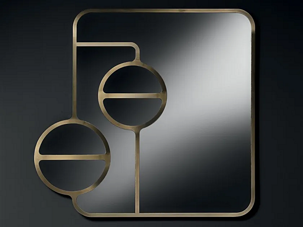Miroir carré en métal avec cadre Black Tie Collection Mou MOU110 usine Black Tie de l'Italie. Foto №2