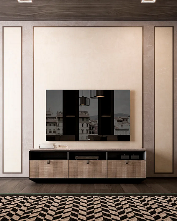 Buffet TV en marbre et bois collection Dragonfly CPRN HOMOOD D640 usine CPRN HOMOOD de l'Italie. Foto №4