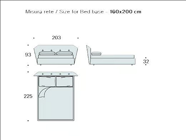 Lit double en tissu rembourré SABA New York Box usine SABA de l'Italie. Foto №4