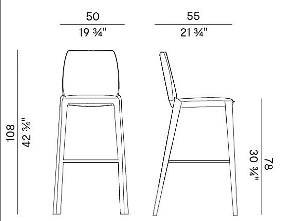 Tabouret haut en cuir avec dossier Hiru 947 A Potocco 947/A usine POTOCCO de l'Italie. Foto №7