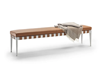 Banc en cuir tanné rembourré Gregory FLEXFORM