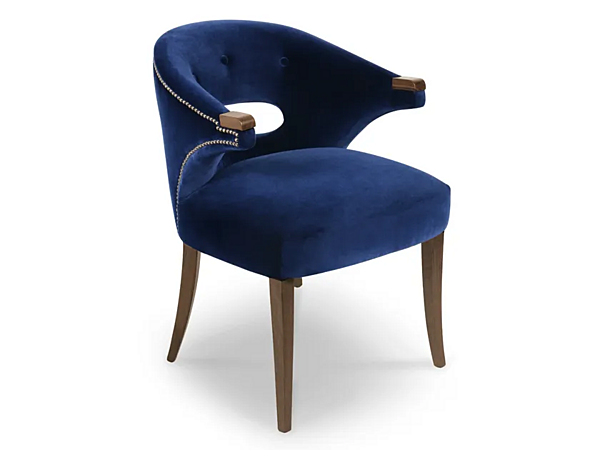 Fauteuil en velours rembourré avec accoudoirs Nanook BRABBU usine BRABBU de l'Italie. Foto №1