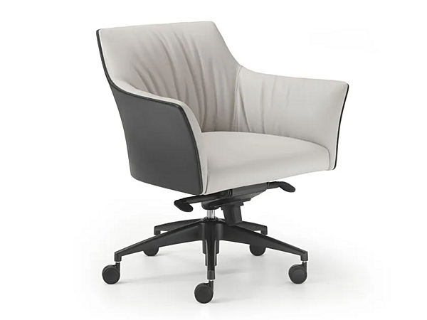 Chaise de direction pivotante en cuir avec roulettes Sella i 4 Mariani usine i 4 Mariani de l'Italie. Foto №1