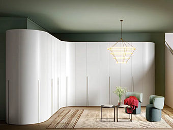 Armoire d'angle sectionnelle en bois NOVAMOBILI Alfa Curvo Armoire d'angle sectionnelle en bois NOVAMOBILI Alfa Curvo usine NOVAMOBILI de l'Italie