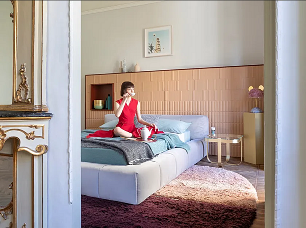 Lit de rangement en tissu rembourré Pixel Box grand Saba usine SABA de l'Italie. Foto №8