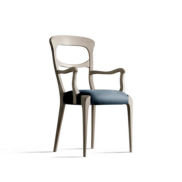 Chaise en bois avec accoudoirs Capotavola L 643 DALE usine DALE de l'Italie. Foto №7