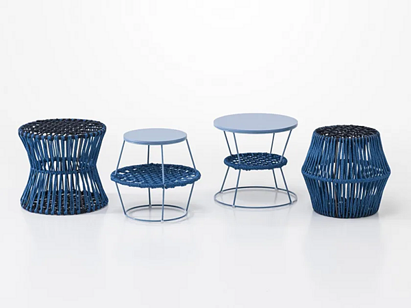 Pouf de jardin rond Ziggy en tissu Saba usine SABA de l'Italie. Foto №8