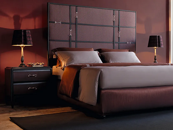 Table de chevet rectangulaire en bois et cuir Savio Firmino 3699 3699COM usine SAVIO FIRMINO de l'Italie. Foto №3