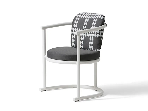 Chaise de jardin en aluminium revêtu de poudre et tissu avec accoudoirs CASSINA Trampoline usine CASSINA de l'Italie. Foto №2