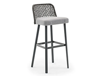 Tabouret de jardin en aluminium peint en poudre avec repose-pieds EMMA VARASCHIN 23650, 23651