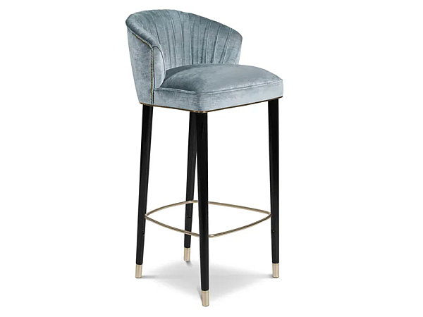 Tabouret en velours rembourré avec dossier Nuka BRABBU usine BRABBU de l'Italie. Foto №2