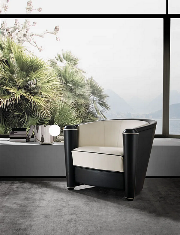 Fauteuil en cuir et tissu avec accoudoirs Marnie I 4 Mariani usine i 4 Mariani de l'Italie. Foto №3