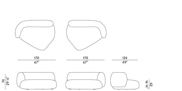 Canapé modulable en tissu Jade 953 D Potocco 953/D usine POTOCCO de l'Italie. Foto №13