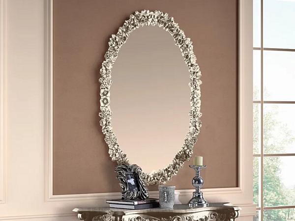 Miroir mural ovale avec cadre en métal CASA +39 PRESTIGE 901 usine CASA +39 de l'Italie. Foto №1