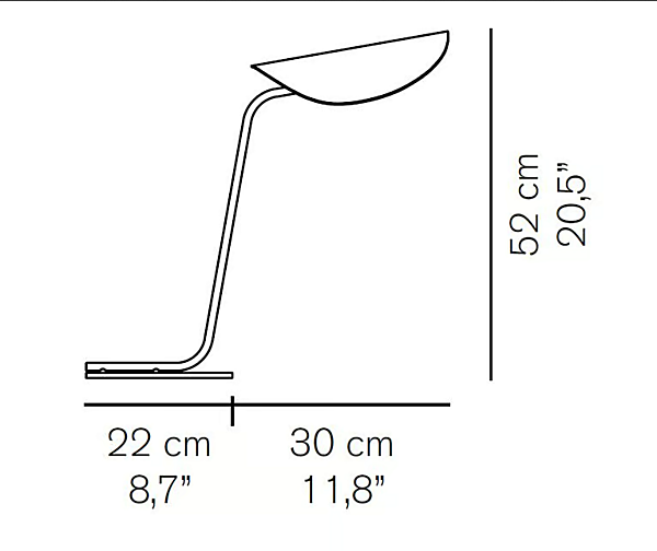 Lampe de table en métal LED Plume 221 Oluce usine Oluce de l'Italie. Foto №3