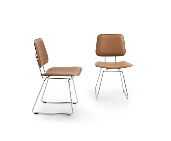 Chaise en cuir tanné à base traînante FLEXFORM Echoes S H usine FLEXFORM de l'Italie. Foto №3