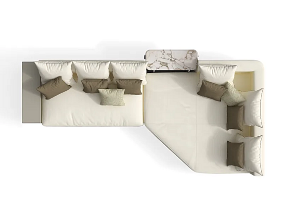 Canapé modulable en cuir avec méridienne GIORGETTI Skyline usine GIORGETTI de l'Italie. Foto №2