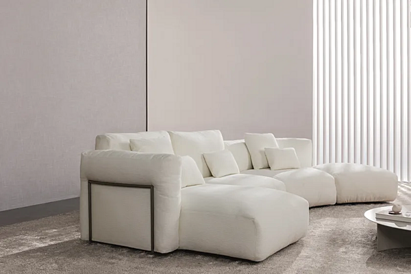 Canapé d'angle en tissu avec housse amovible Flou Fiocco usine Flou de l'Italie. Foto №26