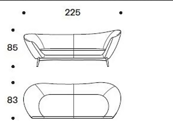 Canapé en tissu trois places Oltremare Saba usine SABA de l'Italie. Foto №13
