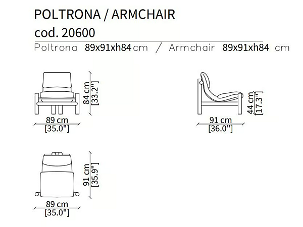 Fauteuil en tissu rembourré ADA Frigerio usine Frigerio de l'Italie. Foto №11