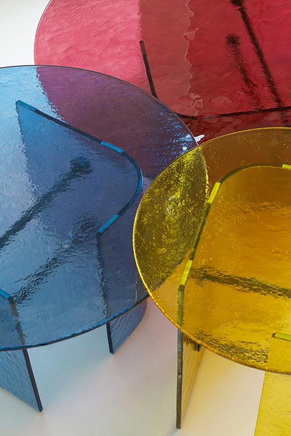 Table basse ronde en verre double L glaze 952 Potocco 952/TVHC-70 usine POTOCCO de l'Italie. Foto №3