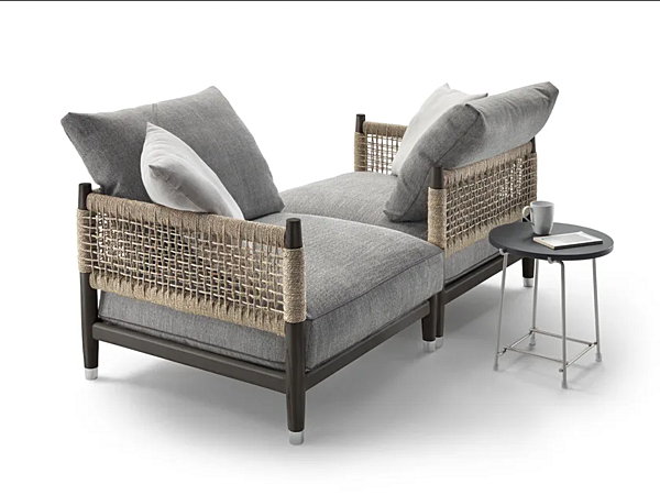 Fauteuil modulaire en tissu avec dossier en papier tressé FLEXFORM PARKER 29521/29522 29523/29524 usine FLEXFORM de l'Italie. Foto №2