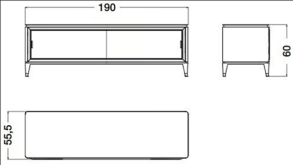 Buffet en métal et verre miroir bleu lune avec porte miroir CPRN HOMOOD B123 usine CPRN HOMOOD de l'Italie. Foto №2