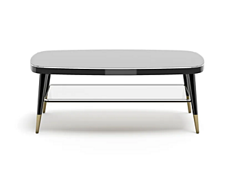 Table basse rectangulaire en verre laqué noir Capital Collection Black Tie E120 BK02.TB usine Capital Collection de l'Italie