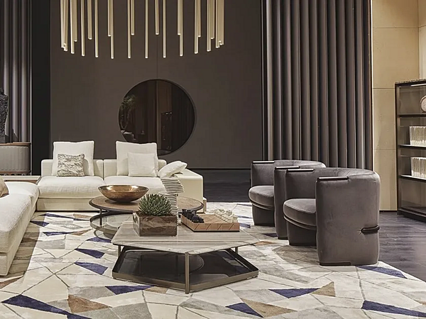 Fauteuil en tissu rembourré avec accoudoirs GIORGETTI OPUS usine GIORGETTI de l'Italie. Foto №6