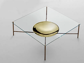 Table basse carrée en cristal Golden Moon Gallotti&Radice Table basse carrée en cristal Golden Moon Gallotti&Radice usine Gallotti & Radice de l'Italie