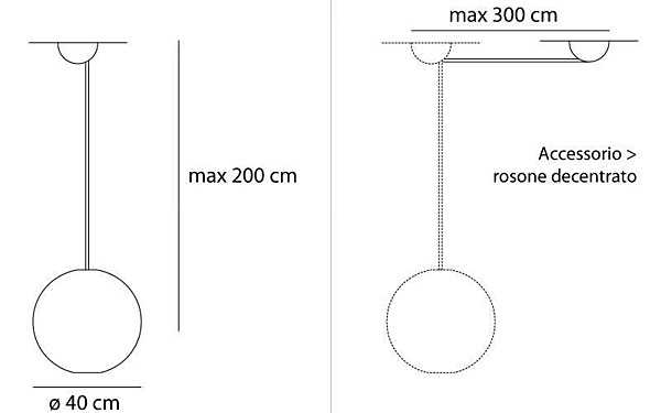 Suspension en méthacrylate halogène Aggregato Sfera Artemide A089410, A089412 usine Artemide de l'Italie. Foto №6