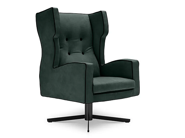 Fauteuil en cuir pivotant avec accoudoirs et base à 4 branches Cassandra I 4 Mariani usine i 4 Mariani de l'Italie. Foto №1