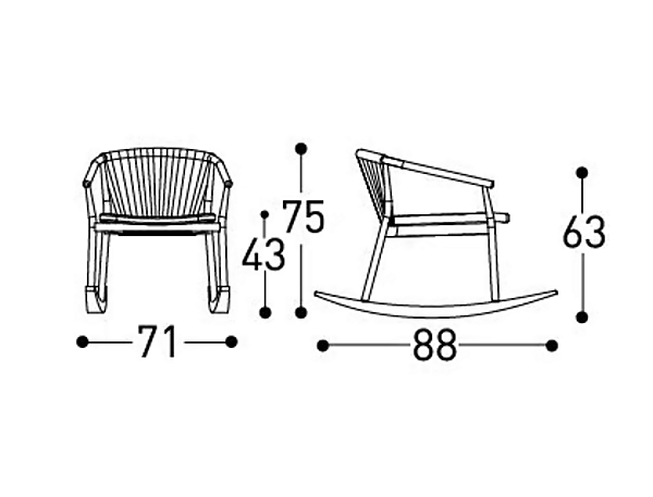 Fauteuil à bascule en aluminium revêtu de poudre avec accoudoirs VARASCHIN SMART 247D, 247DS, 247DH usine VARASCHIN de l'Italie. Foto №9