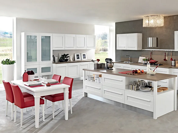 Cuisine avec îlot et poignées intégrées LUBE CUCINE COLLECTION GALERIE 09 usine LUBE CUCINE de l'Italie. Foto №1