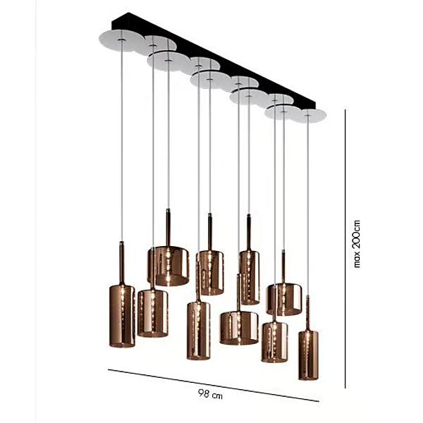 Suspension en verre teinté AXOLIGHT Spillray SP SPIL 10 usine Axolight de l'Italie. Foto №5