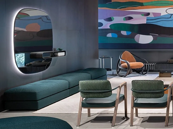 Miroir mural avec étagère en bois GIORGETTI collection Uyuni 60100, 60105 usine GIORGETTI de l'Italie. Foto №2