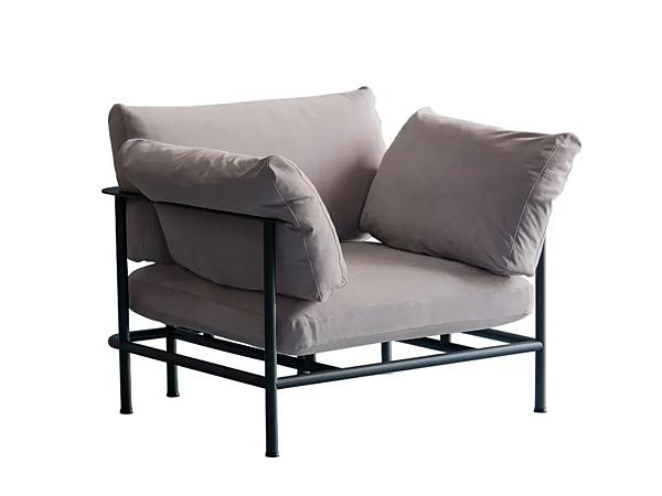 Fauteuil en cuir avec accoudoirs Elodie 908 PL Potocco 908/PL usine POTOCCO de l'Italie. Foto №1