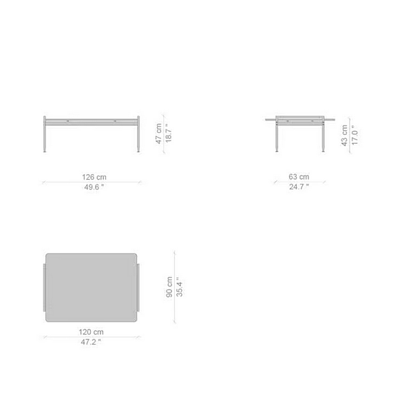 Table basse rectangulaire en verre CASSINA Esosoft usine CASSINA de l'Italie. Foto №19