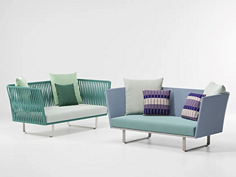 Canapé de jardin 2 places en tissu KETTAL Bitta Canapé de jardin 2 places en tissu KETTAL Bitta usine KETTAL de l'Italie