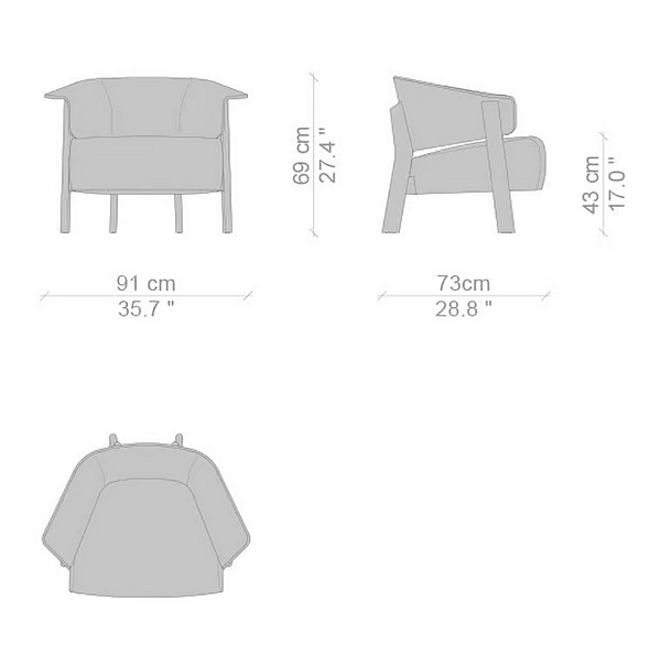 Fauteuil en cuir avec accoudoirs et dossier haut CASSINA usine CASSINA de l'Italie. Foto №5