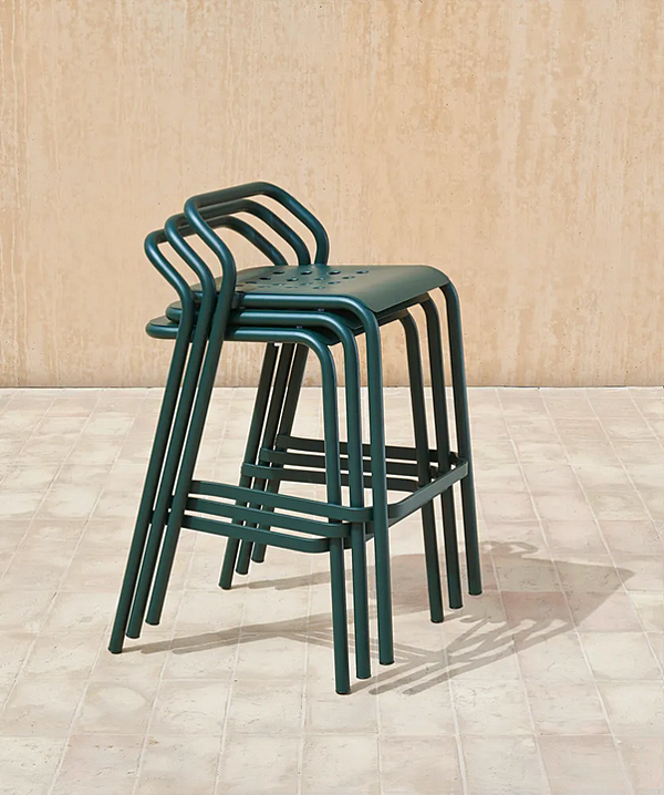 Tabouret de jardin haut empilable en aluminium Noss VARASCHIN 24550/B, 24551/B, 24552/B, 24553/B usine VARASCHIN de l'Italie. Foto №5