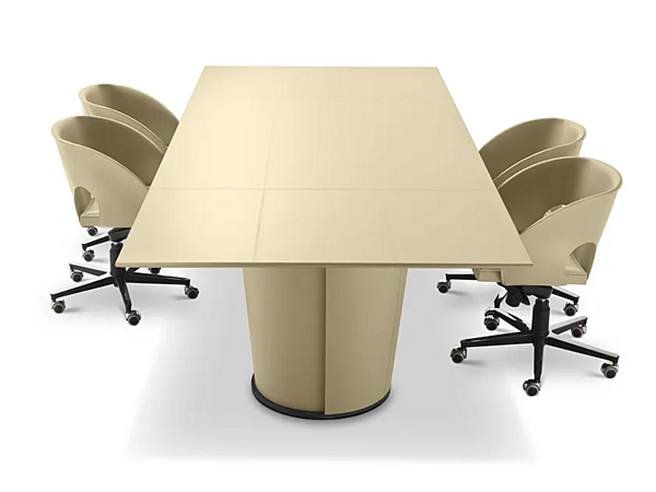 Table de réunion rectangulaire en cuir tanné Papier i 4 Mariani usine i 4 Mariani de l'Italie. Foto №3