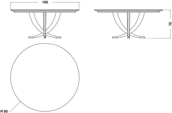 Table en bois avec plateau tournant en marbre Eclipse CPRN HOMOOD E214 + E215 usine CPRN HOMOOD de l'Italie. Foto №2